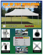 13x26 Apex Series 5 Pop-Up Canopy with HEX Frame