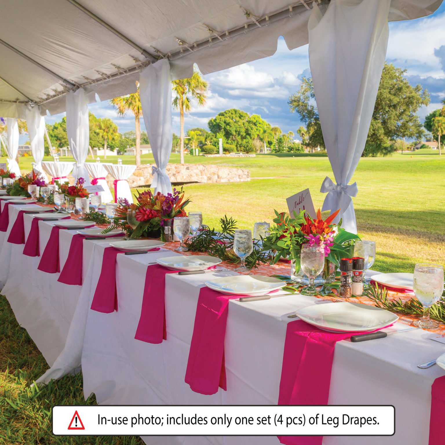 8′ Full Size Leg Drapes with Sashes Premier Tents